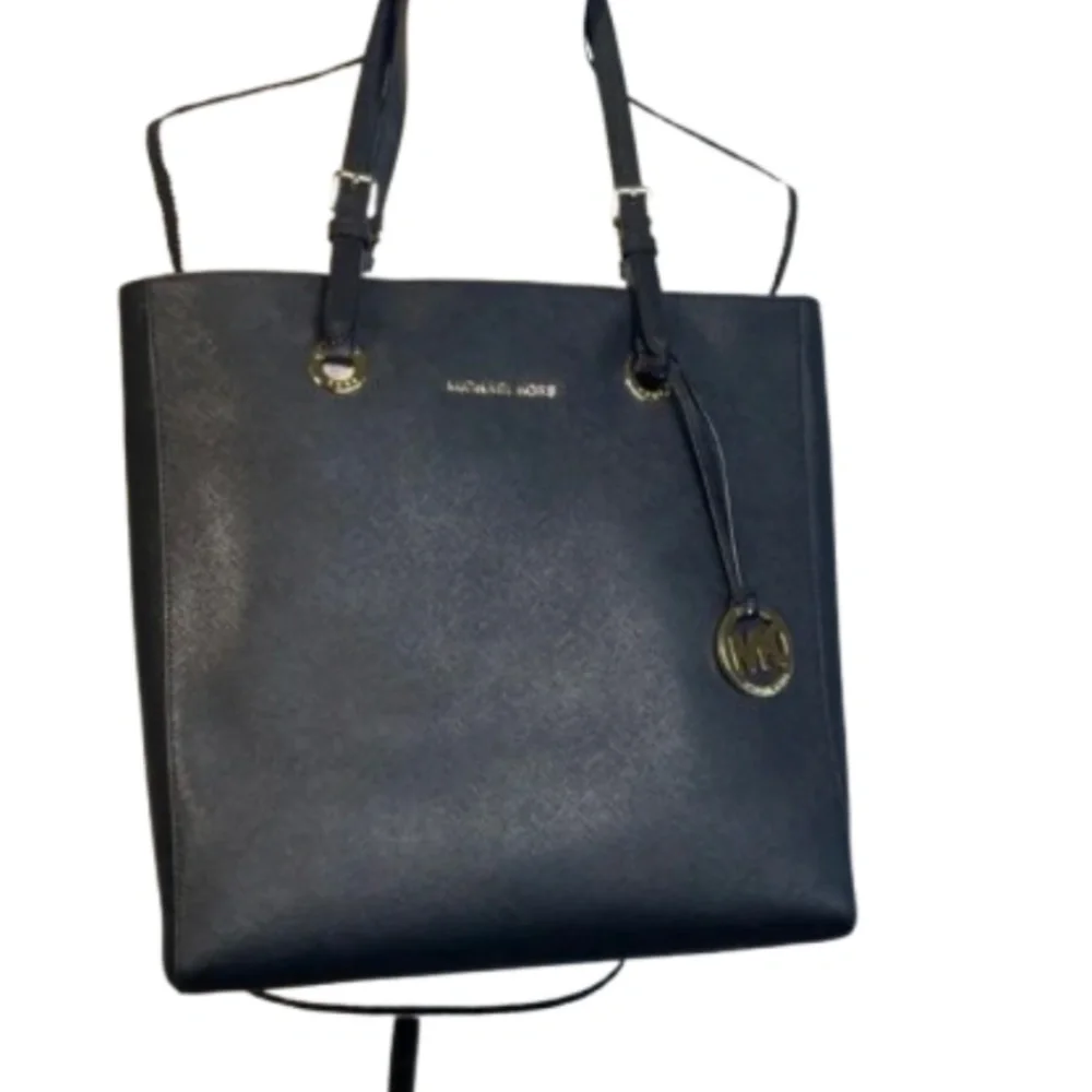 Michael Kors Black leather Tote Bag large MK purse